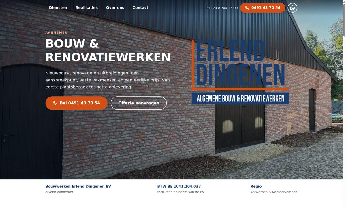 Bouwwerken Erlend Dingenen